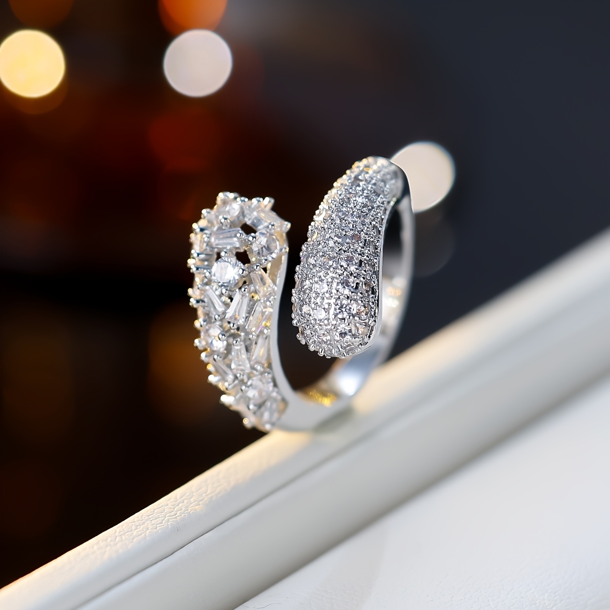 Women's Wrapped Open Design Stackable Band Ring